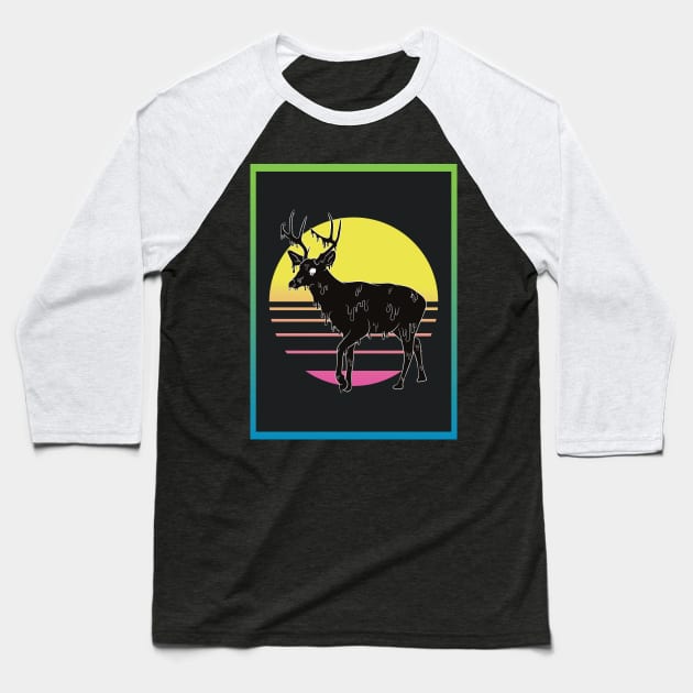Super Grime Deer Baseball T-Shirt by Jackson Lester
